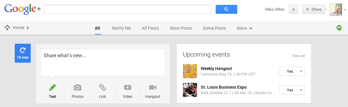 New Google+ Header