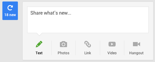 Google+ new items