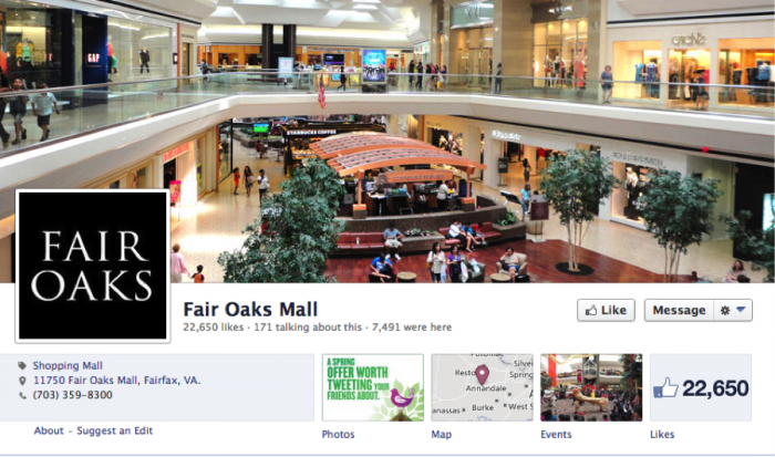 Fair Oaks Mall Facebook Page