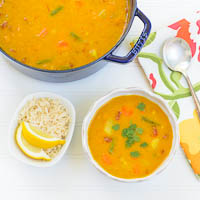 Yellow Lentil Soup with Vegetables