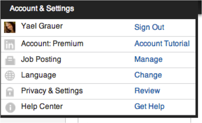 LinkedIn account settings