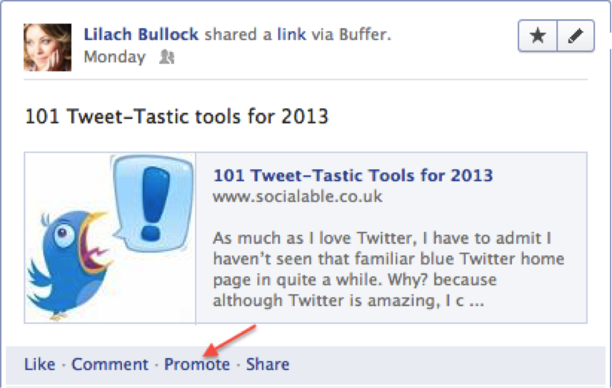 facebook promote
