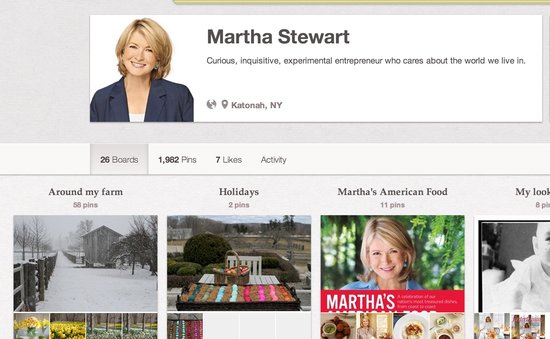 Martha Stewart Pinterest Account