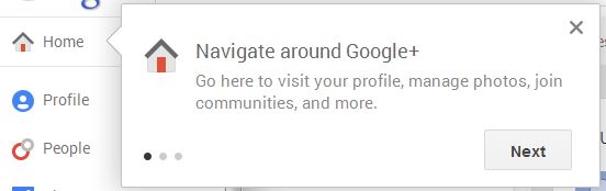 Navigate around Google+