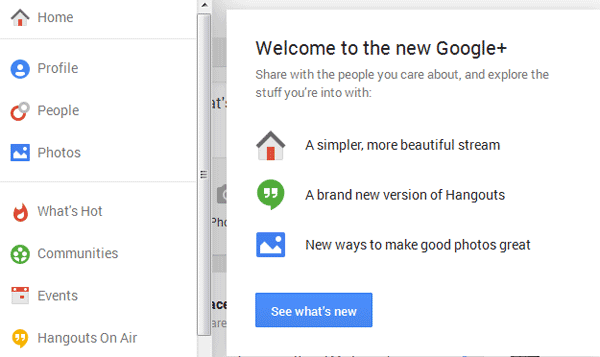 Welcome to the new Google+