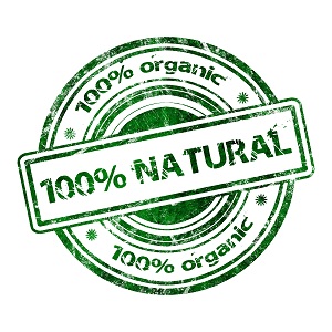 promotional sign making an organic food guarantee