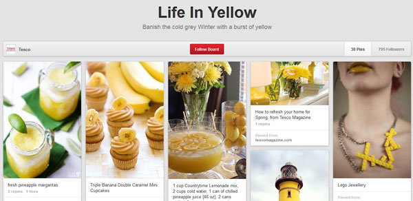Tesco yellow board on Pinterest