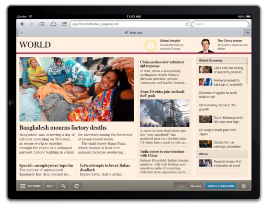 financial times-created web app