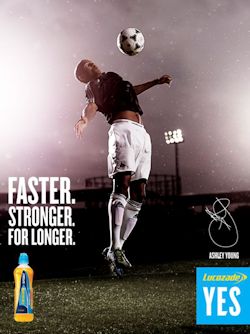 Lucozade brand Faster Stronger Advertising