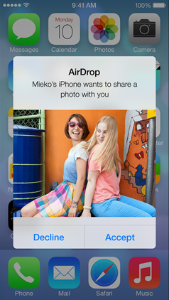 Receive files securely using AirDrop