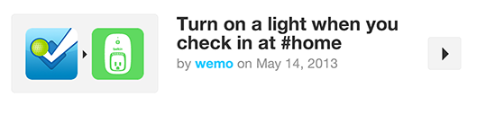 IFTTT FourSquare WeMo