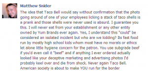 Taco Bell - Facebook Complaints
