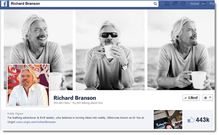 Richard Branson Facebook Page