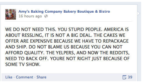 Amy's Baking Company Social Meltdown
