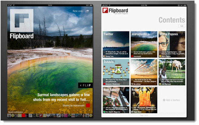 Flipboard app for social media news