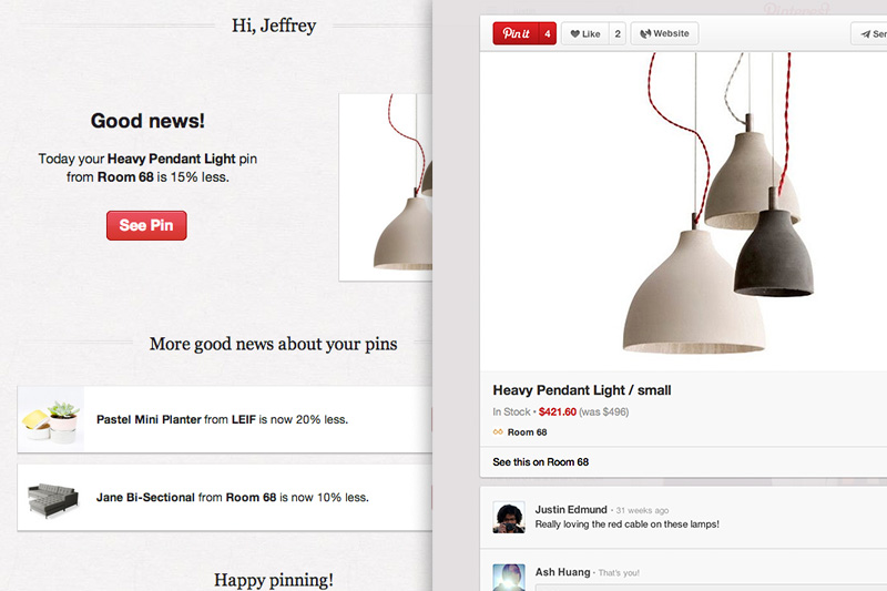 Price Drop Alerts Example Pinterest Price Drop Alerts