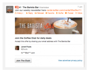 Twitter Lead Generation Card