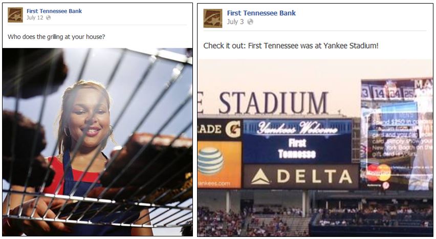 First Tennessee Bank social conversation on Facebook