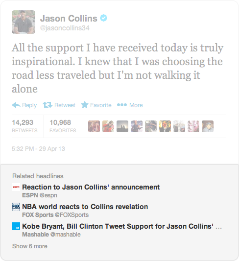 headlines image JasonCollins Twitter: Related Headlines Boosts Traffic