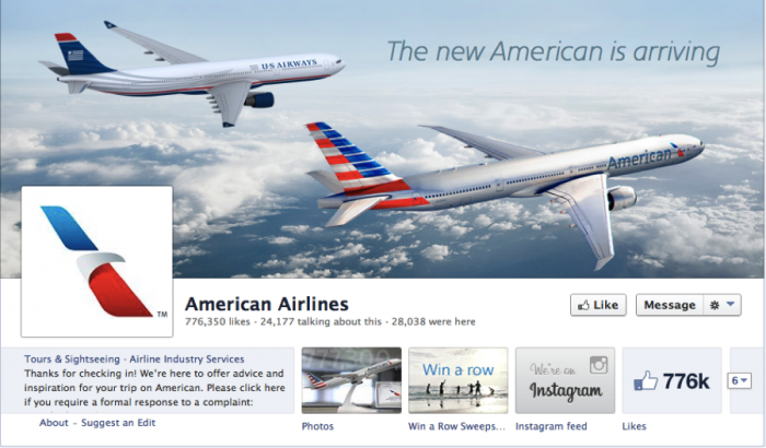 American Airlines Facebook Timeline