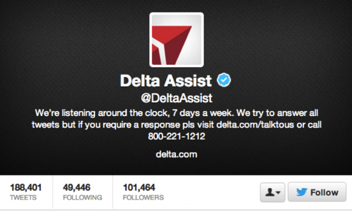 Delta Assist Twitter Account
