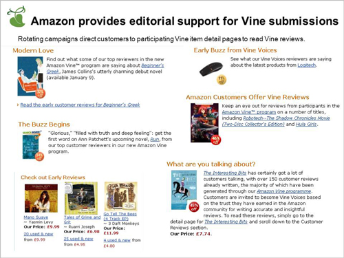 Sales deck from Amazon promoting Vine program 5