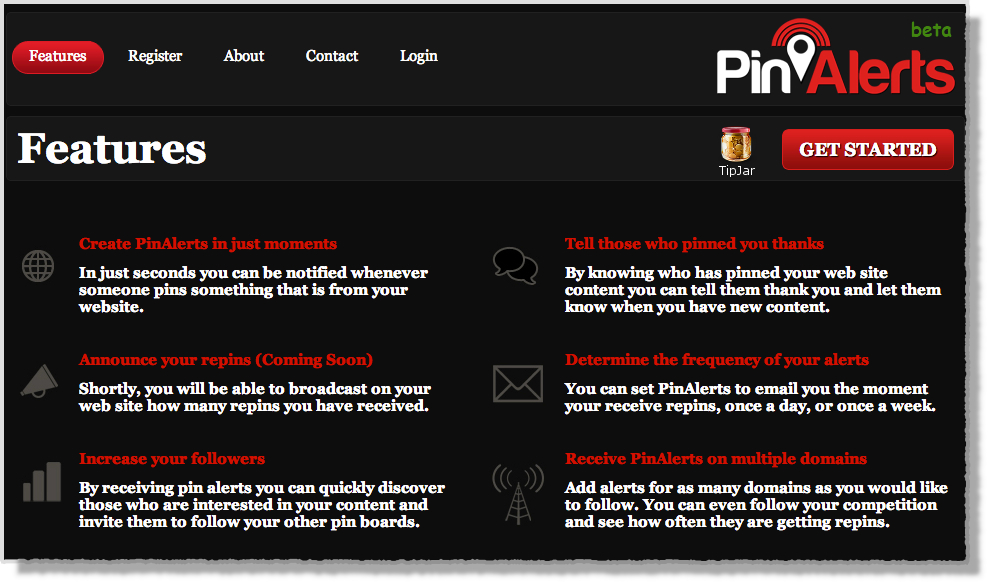 Pinterest tool Pinalerts