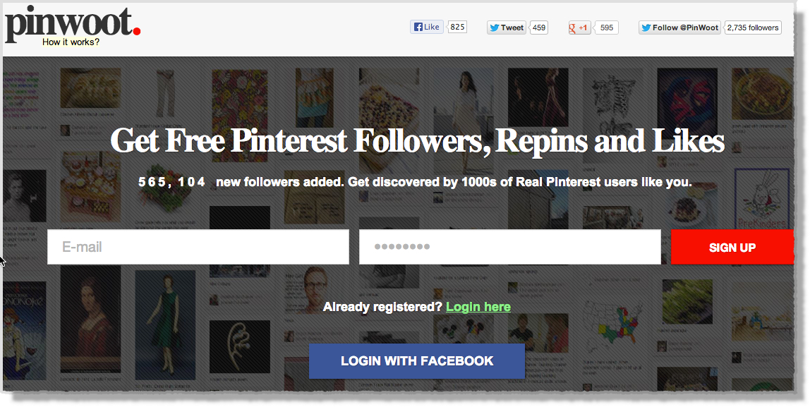 Pinterest tool Pinwoot
