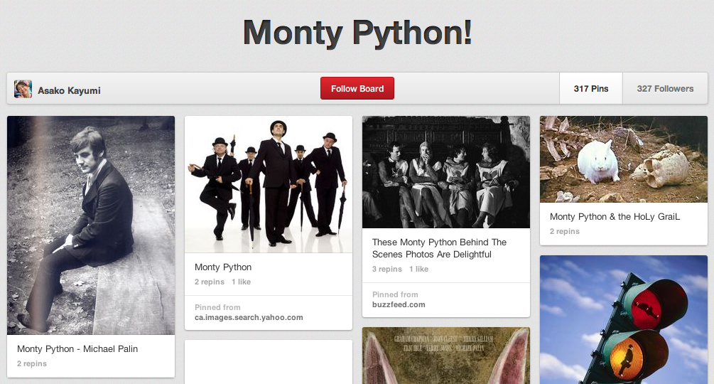 Monty Python Pinterest Board: Manly and Hilarious