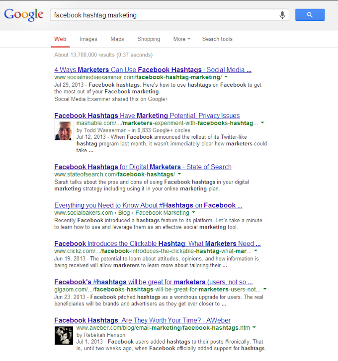 Google search results with Authorship