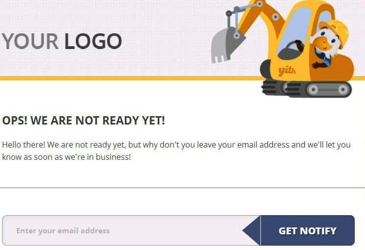 Maintenance page for WordPress Website