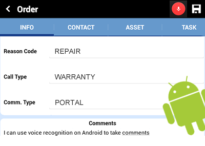 field service android voice recognition