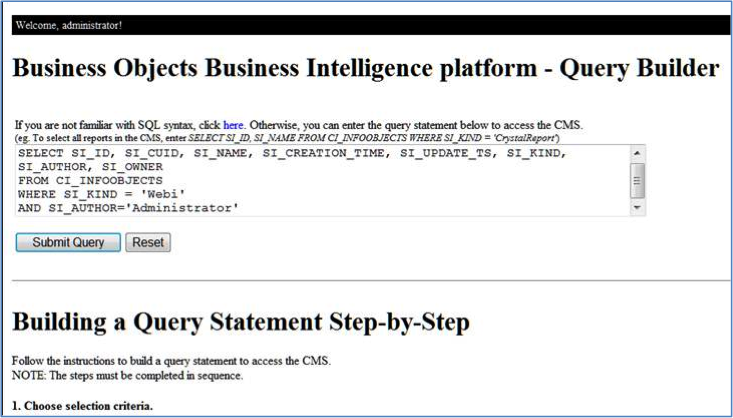 SAP Business Objects, Query Builder, Document Properties