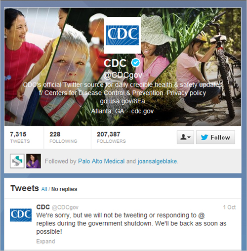CDC Twitter account