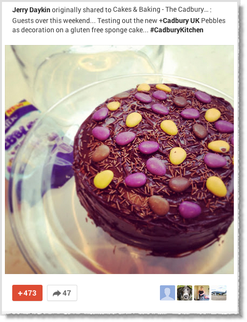 Cadbury Google+ page