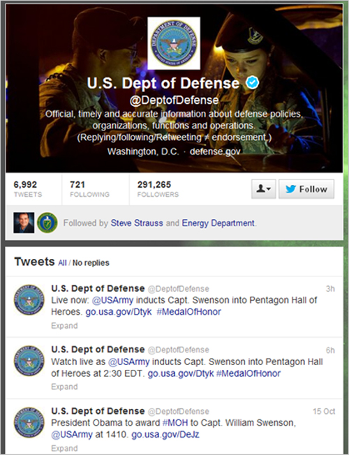 Department of Defense Twitter account