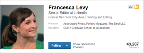 LinkedIn profile - Francesca Levy