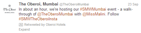 Oberoi Hotels Tweets