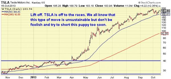 TSLA 1 yr chart