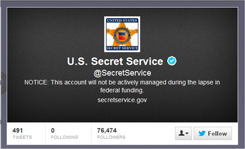 US Secret Service Twitter account