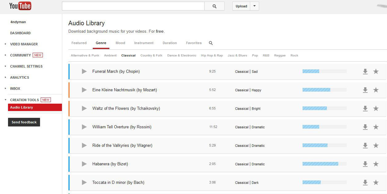 Audio library. Audio library