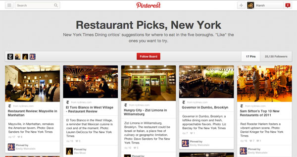 nytimes on pinterest