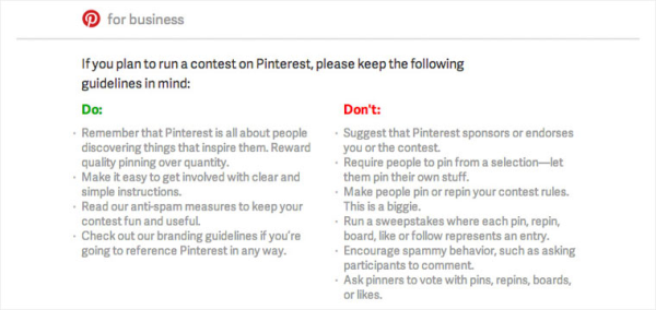 Pinterest social media contests