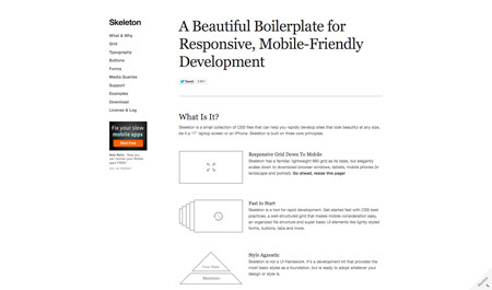 The skeleton framework will make your new website work beautifully on mobile