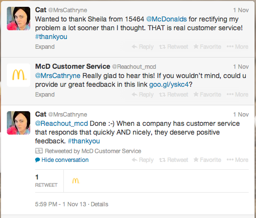 McD Customer Service Twitter