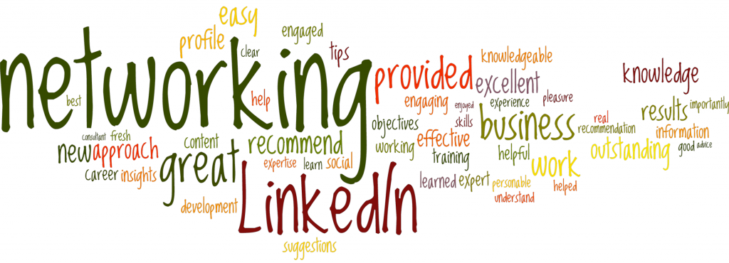 Wordle cloud of Sandy Jones-Kaminski's LinkedIn recommendations