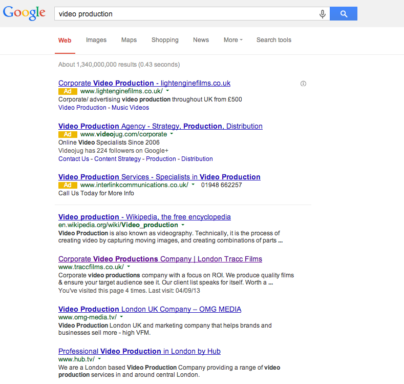 Adwords change display of ads