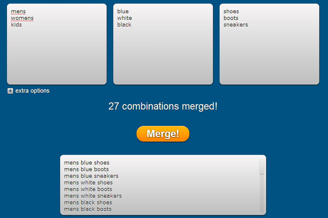 PPC Keyword Concatenation 