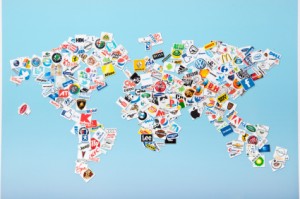 localization strategy logos on map of the world