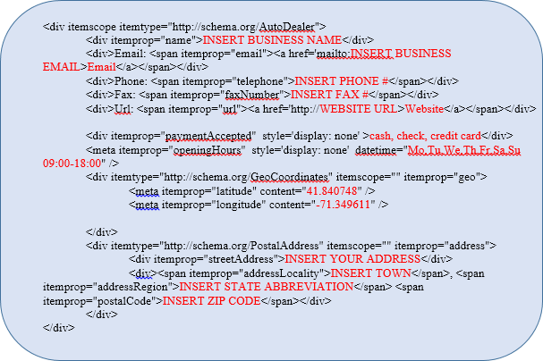 auto parts dealer schema file